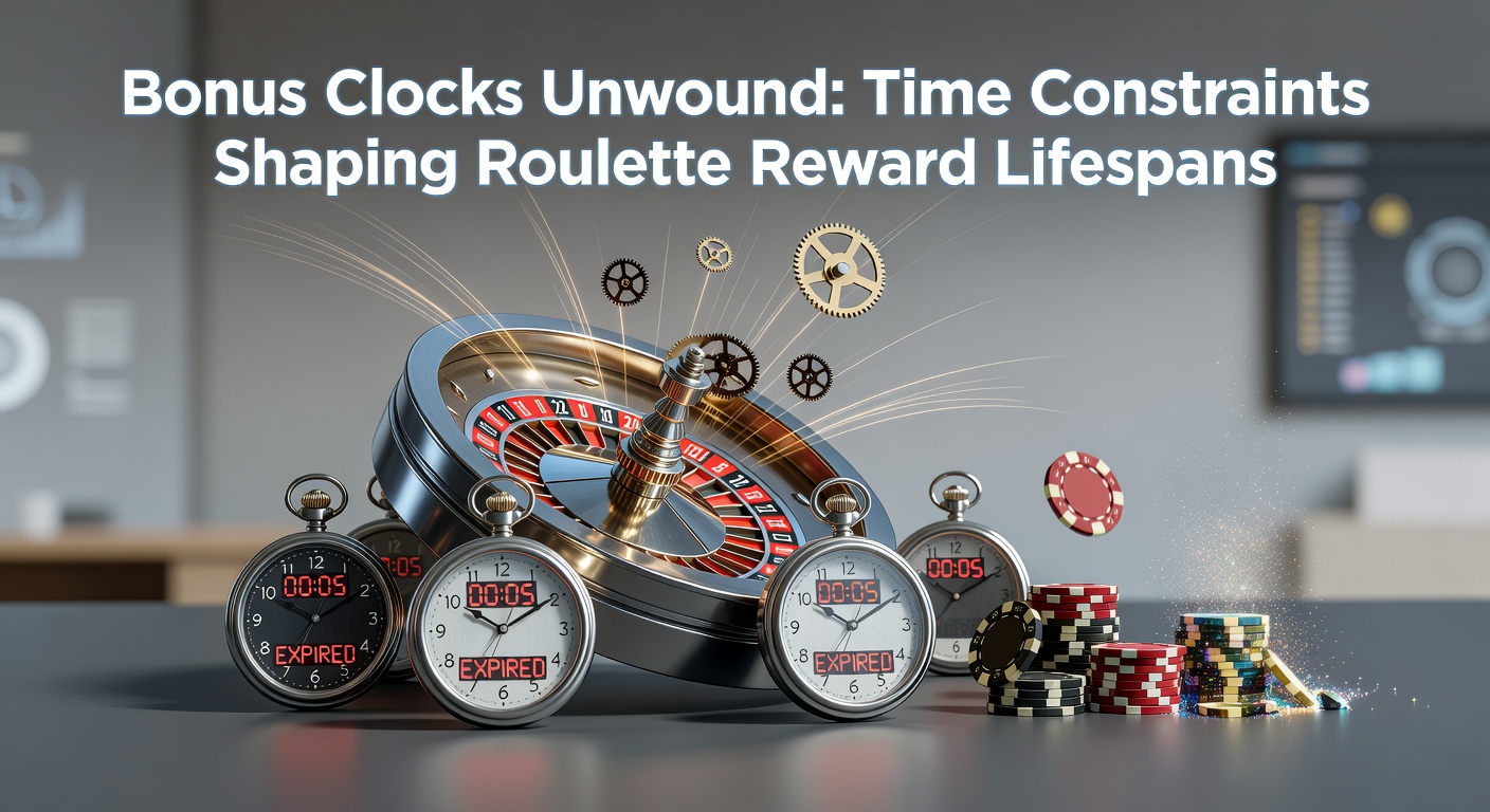 A classic roulette wheel shadowed by a large hourglass, symbolizing the urgent countdown on bonus offers