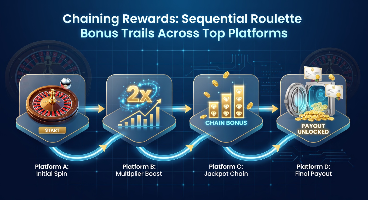 Screenshot of a casino dashboard displaying a progress bar for sequential roulette bonuses, with chained rewards highlighted