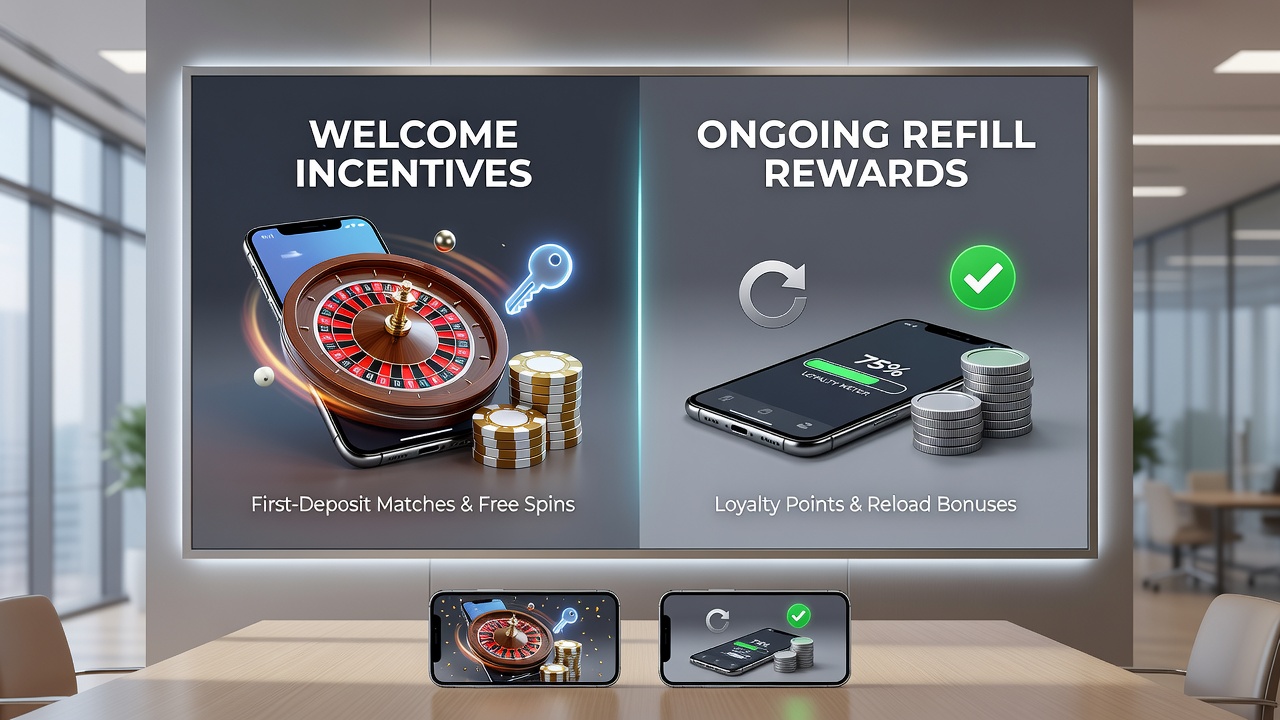 Mobile roulette interface highlighting reload bonus section with deposit options