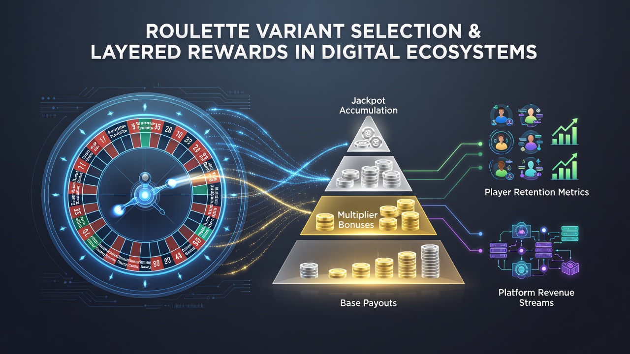Digital roulette interface showing variant options and bonus accumulation layers on a casino platform