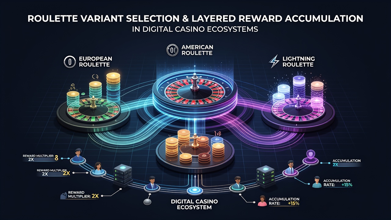Analytics dashboard displaying reward layer progression tied to roulette variant selections