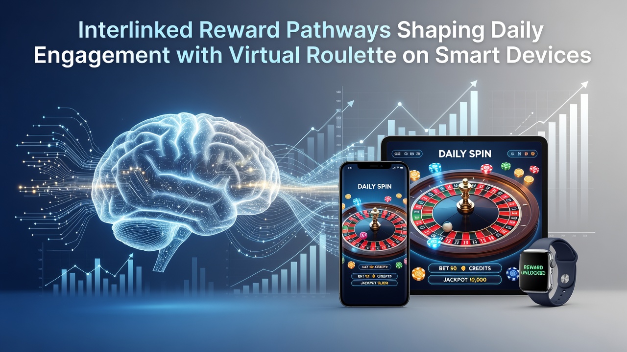 Smartphone displaying virtual roulette wheel with reward indicators