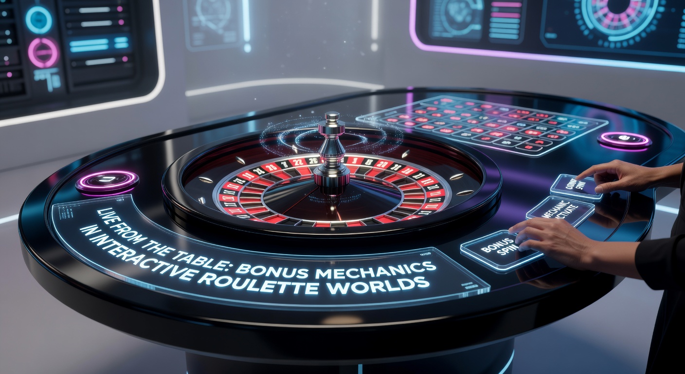 Vibrant live roulette table with dealer interacting via video stream, overlaid digital bonus meters glowing in real-time during a spin
