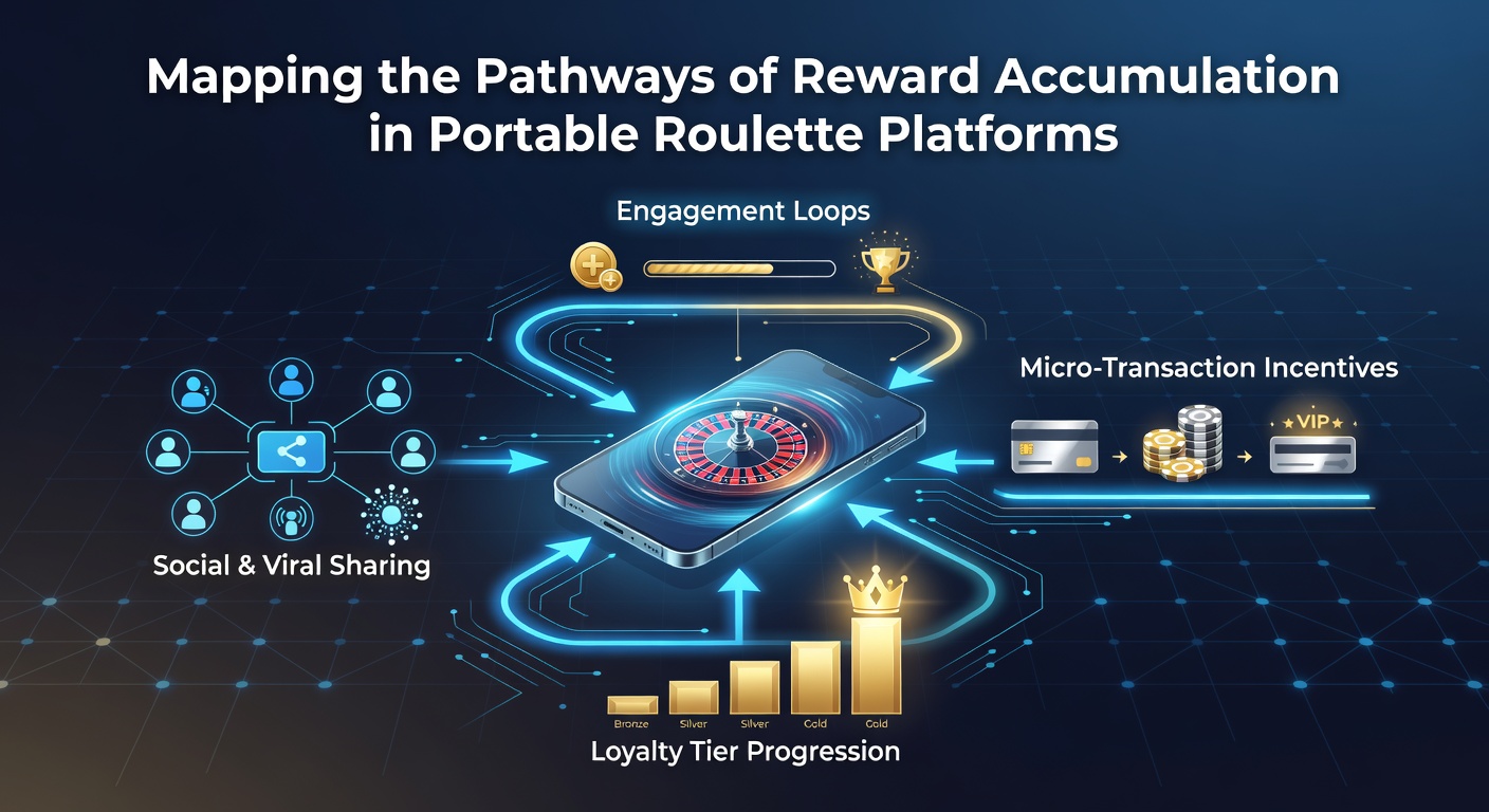 Flowchart showing data movement between mobile roulette modules and reward ledgers