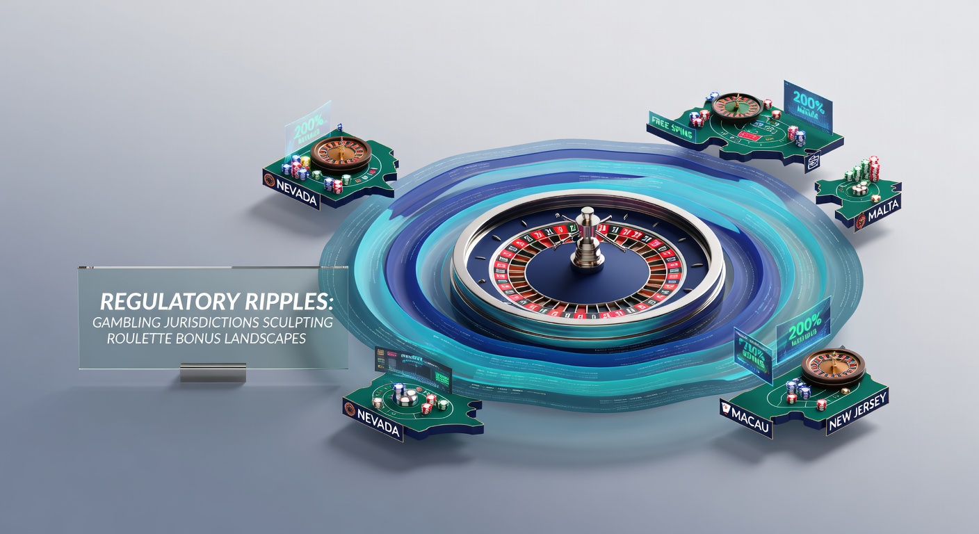 Infographic comparing roulette bonus wagering requirements across jurisdictions like Malta, Curacao, and New Jersey