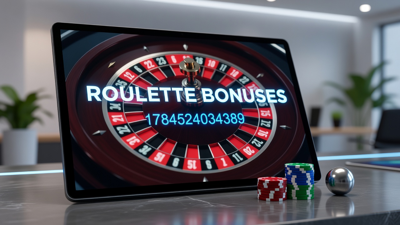 Roulette wheel with bonus promotional elements displayed on a digital casino interface