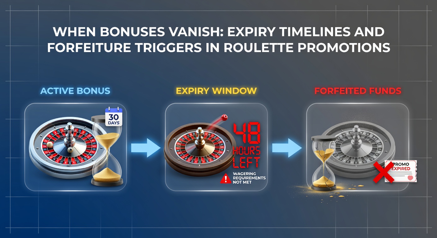 A digital clock ticking down on a roulette wheel, symbolizing the urgency of bonus expiry timelines in online casino promotions